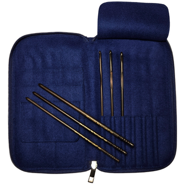 Infinity | Juego de agujas de crochet | Ébano | Tallas E, F, G, 7, H, I | Con estuche personalizado